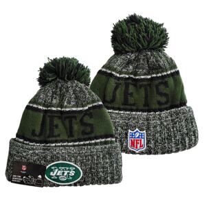 NWT New York Jets Army Green Sports‎ Knit Pom Beanie Fleece Lining OSFA Unisex